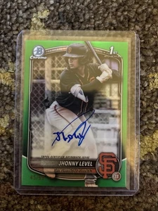 2025 Bowman Chrome Jhonny Level (SP) Green Shimmer Auto /99 - 18 Yr Old Phenom🔥 - Picture 1 of 4
