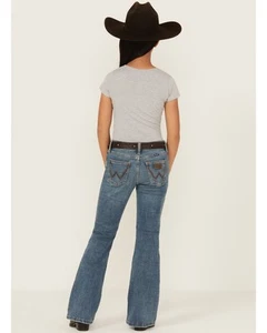 Wrangler Girls' Flare Stretch Denim Jeans - 112356533 4 REG - Picture 1 of 4