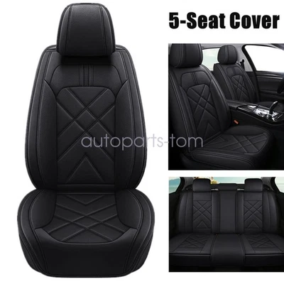 For VOLVO XC90 Full Surround XC40 XC60 XC70 Front Rear Leather Seat Covers Black - Image 1 of 4