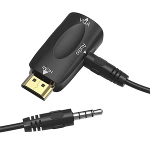 HDMI to VGA Adapter Converter with 3.5mm Audio Jack Cable4K HDMI to VGA Conv - Picture 1 of 7