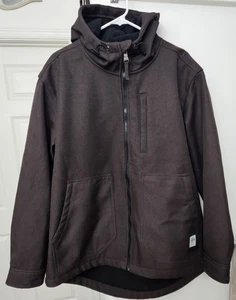 Bass Creek Outfitters Mens XL Twill Bonded Fleece Hooded Softshell Brown Jacket - Picture 1 of 8