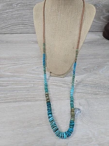 Beautiful Chan Luu sterling Silver 925 Graduated Turquoise necklace - Picture 1 of 8