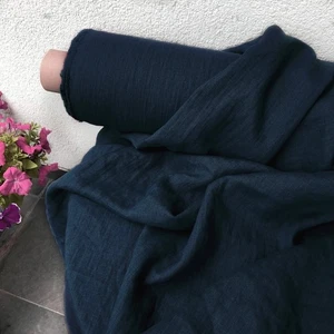 Midnight Blue Linen Fabric by the Yard – Premium Quality | Soft, Breathable - Picture 1 of 59