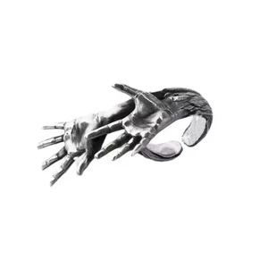 Skeleton Hands Ring Punk Style Alloy Material Comfort Fit Unique Gift for Women - Picture 1 of 8