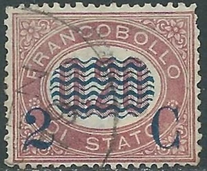 1878 REGNO USATO SOPRASTAMPATO 2 SU 20 CENT - RB31-4 - Picture 1 of 1