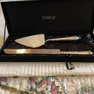 Towle Silverplated Knife & Cake Server Set In Velvet Box Wedding Anniversary - Picture 1 of 7