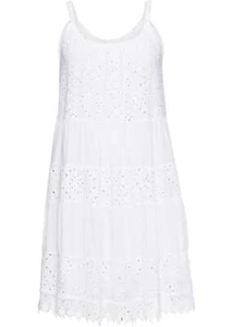 Kurzes Sommerkleid mit Spitze Gr. 44 Weiß Damen-Kleid Freizeitkleid Neu* - Bild 1 von 1
