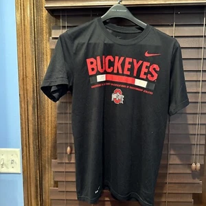 Ohio State Buckeyes Shirt Boys Youth Teen Medium Black Nike Short Sleeve Dri-Fit - Picture 1 of 5