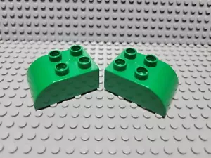 LEGO Duplo lotto di 2 pezzi di mattoncini con piede curvo verde 2x3 - Foto 1 di 1