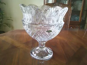 STUNNING Shannon by Godinger Crystal centrotavola piedini punch bowl 12" nuovo con etichetta - Foto 1 di 17