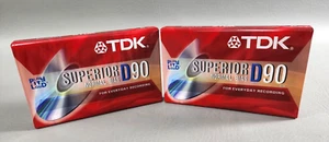 2PK TDK Superior D90 High Output 90 Minute Blank Audio Cassette NEW Sealed - VTG - Picture 1 of 5