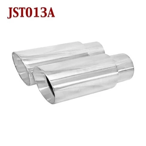 JST013A PAIR 2.25" Stainless Truck Exhaust Tips 2 1/4" Inlet 3" Outlet 8" Long - Picture 1 of 2