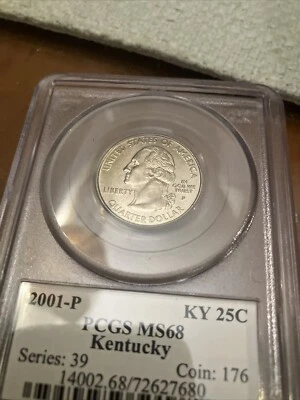 2001-P Kentucky State Quarter 25c PCGS MS68 - Image 1 of 2