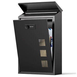 Post Boxes Wall Mounted Waterproof Steel Mail Box Modern Delivery Letter Box - Picture 1 of 7