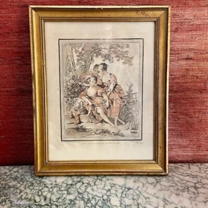 18th century Engraving François Boucher Old Master Drawing Framed French Art - Picture 1 of 4