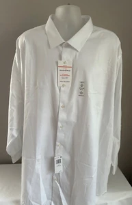 Van Heusen Men's White Stain Shield L/SButton Front Shirt Size 5XL, 22 34/35 - Picture 1 of 3