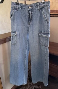 Girls Wide Leg Jeans 100% Cotton Old Navy Size 16 EUC - Picture 1 of 11