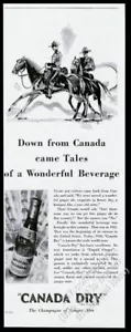 1930 RCMP Mountie Pferd Kunst Kanada Dry Pale Ginger Ale Vintage Druck Anzeige - Bild 1 von 1
