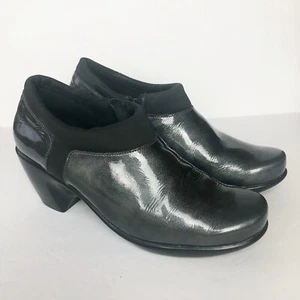 Naot Women’s Size 38 US 7 Grey Patent Leather Clog Zip Booties - Picture 1 of 9