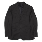 VALENTINO Mens Blazer Jacket Black Wool Striped XL