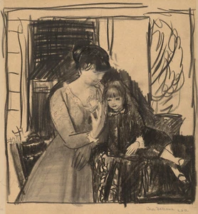 George Bellows - Anne and Her Mother (1917) Signed - 17" x 22" Fine Art Print - Picture 1 of 1