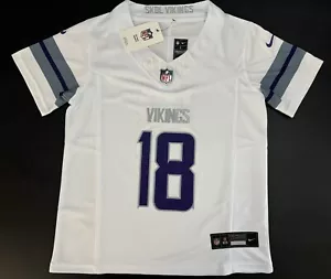 Maglia Youth XL Justin Jefferson #18 Winter Warrior Vapor FUSE Vikings Nuova con etichette - Foto 1 di 11