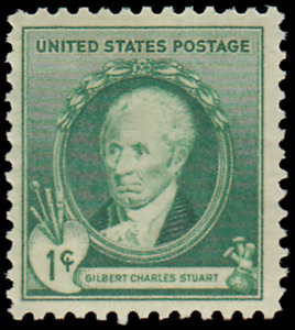 US Stamp #884 - 1940 1¢ Gilbert Stuart, Artists, EzGrade™ VG, MNH OG