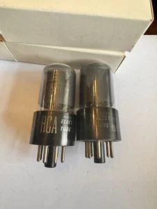 Pair 6K6-GT/G Smoke Gray Glass NOS Power Amplifier Tubes For fender Reverb - Picture 1 of 5