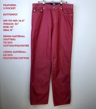 VTG Dolce & Gabbana Labled: 36 50 ACTUALLY: 32x34" RED Ittierre Spa Cottonblend