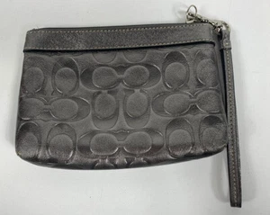 Coach Signature Metallic Silber geprägtes Leder gebraucht, Top Zustand - Bild 1 von 11