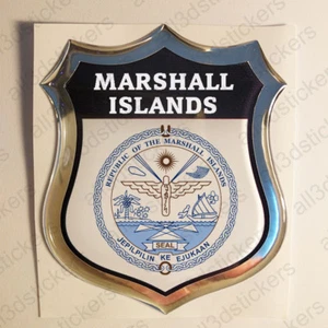 Adesivi Isole Marshall Scudetto Isole Marshall 3D Emblema Stemma Resinato Vinile - Picture 1 of 1