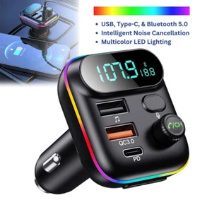 Bluetooth Car Adapter FM Transmitter USB AUX Radio Handsfree MP3 Music Player - Picture 1 of 8