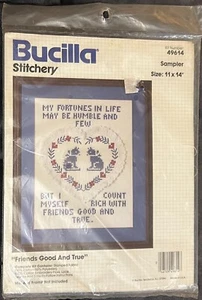Friends Good and True 11" x 14" Cross Stitch Sampler 49614 by Bucilla (Stamped) - Picture 1 of 2