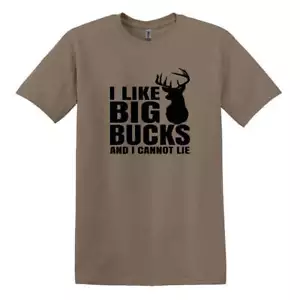 I LIKE BIG BUCKS - Deer Hunting Humor T-shirt - Gildan Adult Unisex Heavy Cotton - Picture 1 of 122