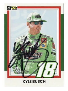 AUTOGRAPHED Kyle Busch 2022 Donruss Racing ROWDY (#18 Interstate Batteries Team) - Picture 1 of 2