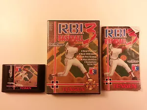 Sega Genesis R.B.I. BASEBALL 3 CIB COMPLETO DI SCATOLA MANUALE - SPEDIZIONE GRATUITA - - Foto 1 di 5
