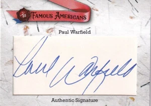 2021 FAMOUS AMERICANS CUT AUTO AUTHENTIC SIGNATURE - PAUL WARFIELD - Picture 1 of 2