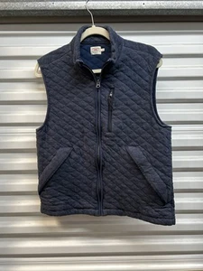 Gilet uomo Faherty trapuntato pile zip intera tasche zip blu medio - Foto 1 di 11