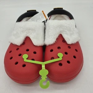 Crocs Zapatos Para Hombres Talla 11 Rojo Clásico Forrado Zuecos Santa Cinturón Piel Difusa Acogedor Cálido - Imagen 1 de 15