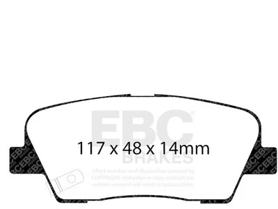 Juego de pastillas de freno traseras para Hyundai Equus 2011-2016 EBC 48763QVQH 2012 2013 2014 2015 Foto 1 de 4