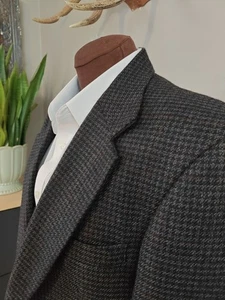 🇺🇲 Cappotto sportivo Oscar De La Renta due bottoni lana 40 S grigio pied de poule - Foto 1 di 10