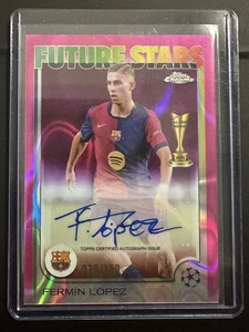 2024-25 Topps Chrome Fermin Lopez Pink Refractor Auto FC Barcelona /250 ml - Picture 1 of 2
