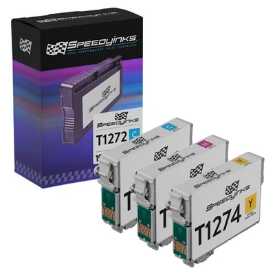Juego de 3 cartuchos de tinta Reman para Epson T127220 T127320 T127420 C M Y Foto 1 de 4