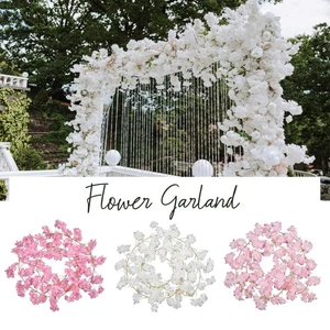 2x Artificial Cherry Rattan Fake Flower Hanging Home Garland Blossom Wedding - Picture 1 of 28