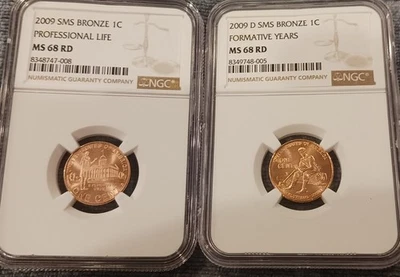 2009 P D NGC MS68 SMS LINCOLN COPPER BRONZE CENT (2) Professional & Formative Yr - Image 1 of 4