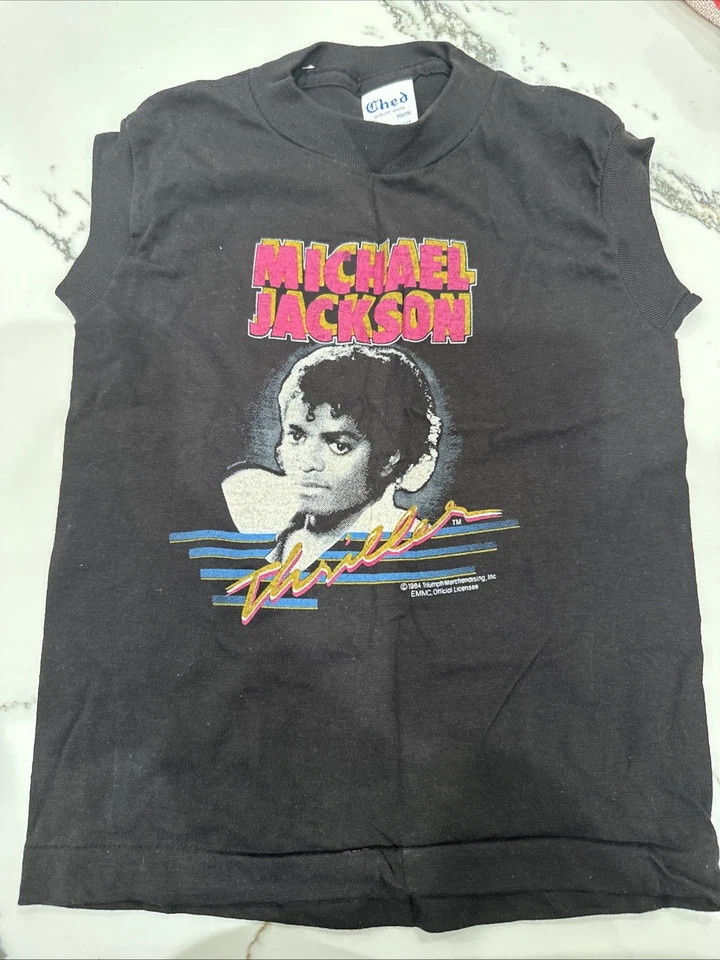 Camisa sin mangas Michael Jackson Thriller 1984 de colección NUEVA, ajustada talla juvenil S Foto 1 de 4