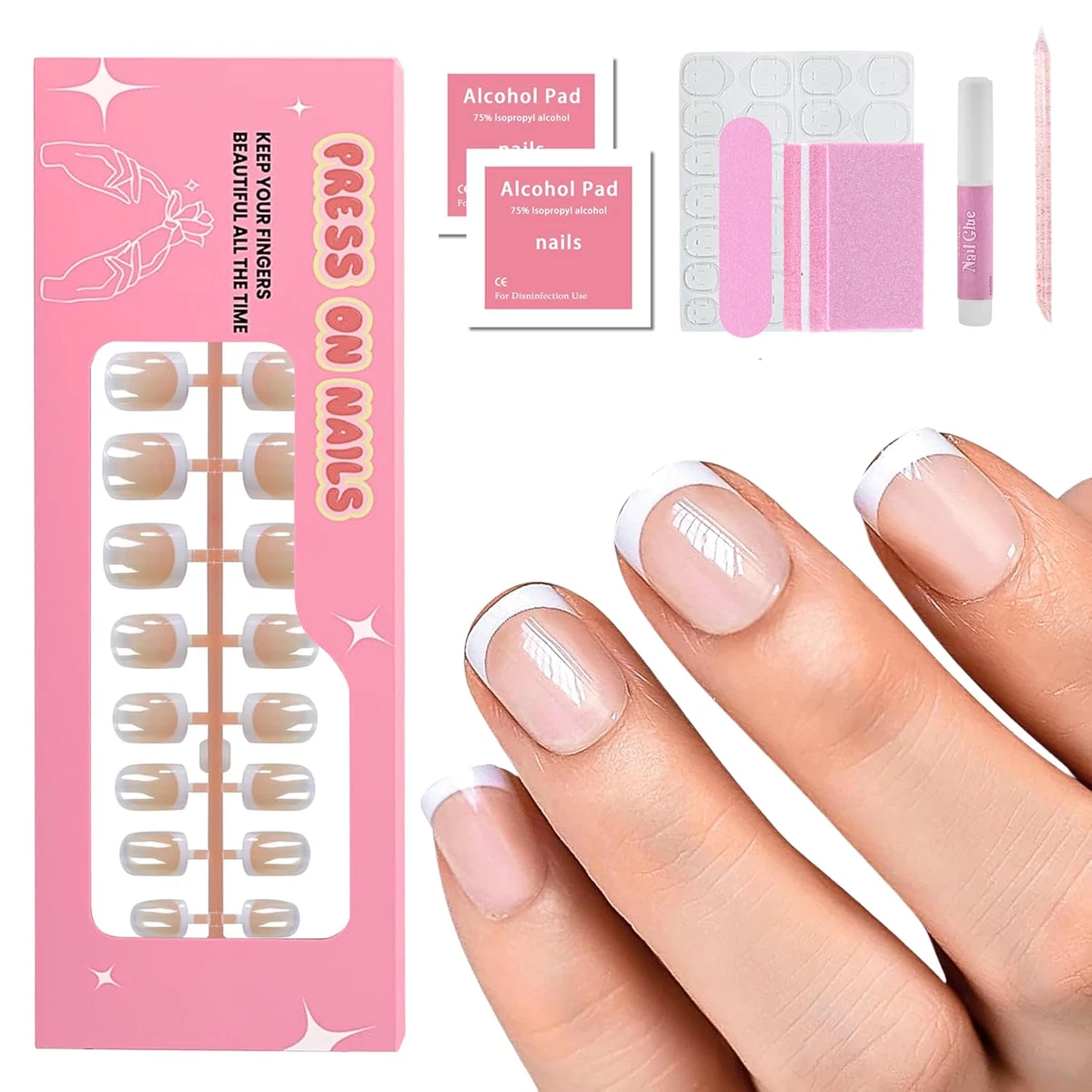 100 Nagelspitzen RUND In Weiß – Tipbox Mit 10 Tips Pro Größe, Künstliche Fingernägel