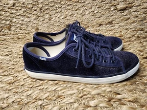 Keds Kickstart Samt schwarz pflaume lila Glitzer Turnschuhe Freizeitschuhe Größe 7,5 - Bild 1 von 9