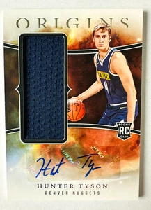 2023-24 Panini Origins Hunter Tyson AUTO Jersey RC Nuggets Rookie! - Picture 1 of 3