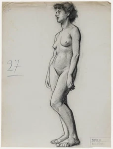 Pierre Neveu (b.1929) - Mid 20th Century Charcoal Drawing, Study of a Lady II - Picture 1 of 4